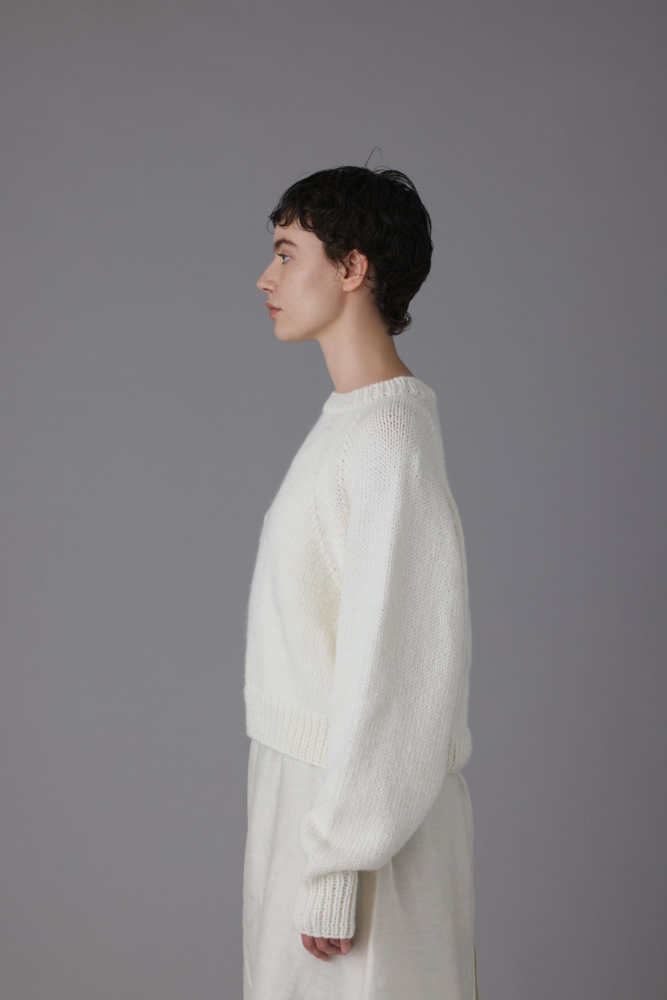 YANABA / ヤナバ | 2026SS | NERA 和紙混 クルーネックニット | XL | アイボリー | メンズ CLOTHING – YANABA